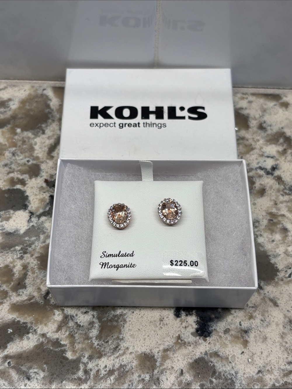 Kohl's Simulated Morganite Halo Stud Earrings - Champagne Pink